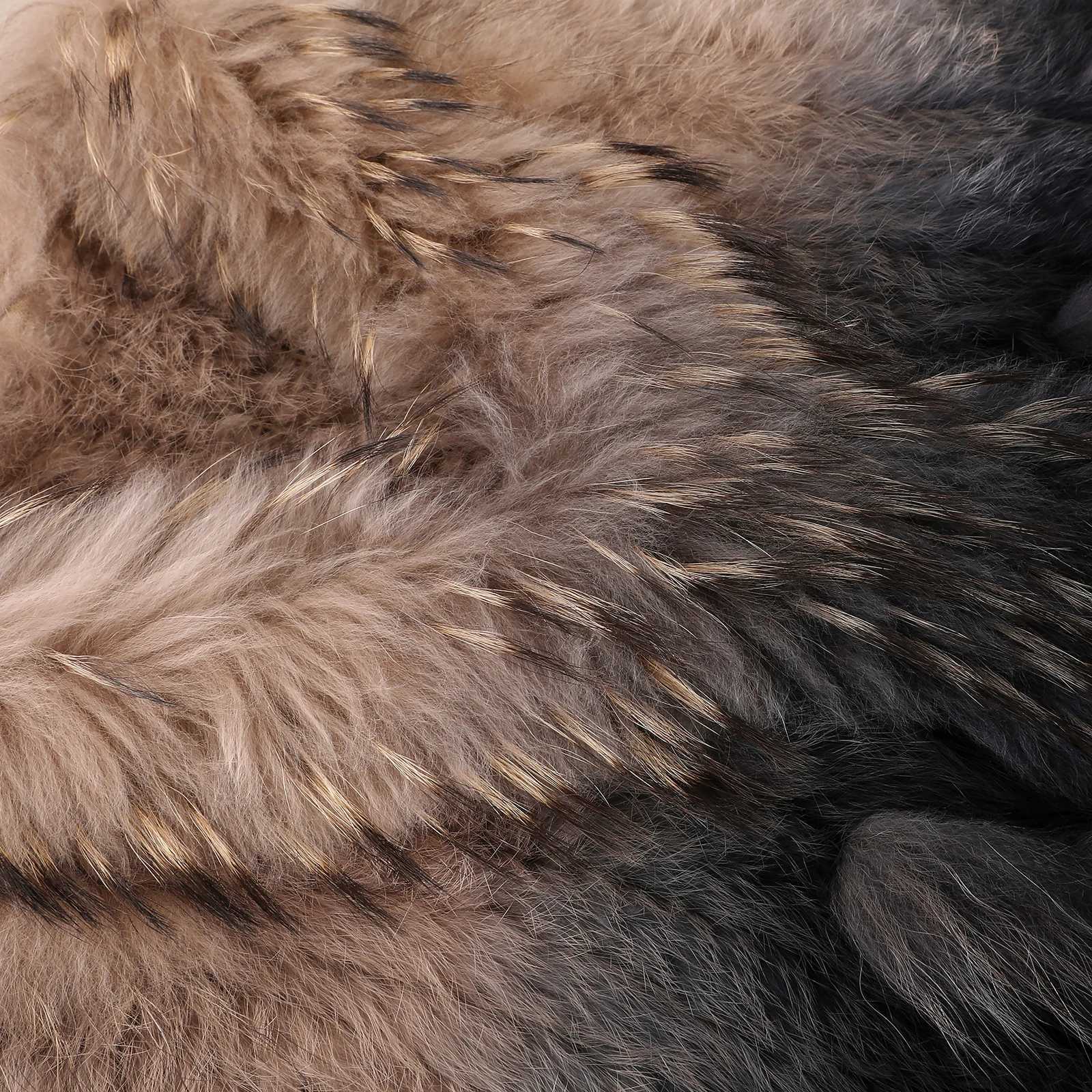 Luxury Womens Genuine Premium Long Hair Rabbit Fur Knit Vest Raccoon Fur Trim Gilet Lady Sleeveless Waistcoat Real Fur Jacket W251016