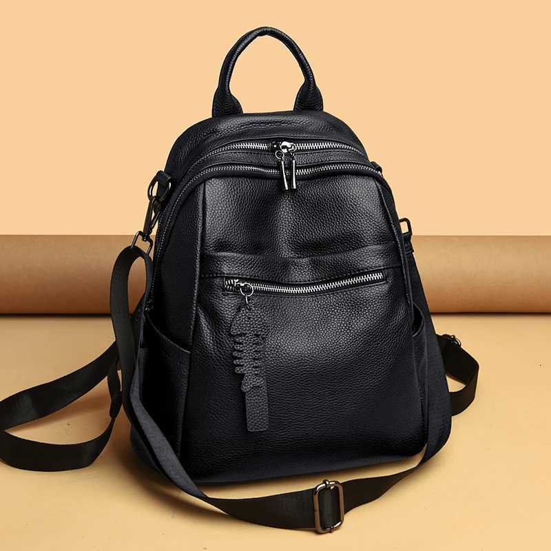 Women Soft Genuine Leather Backpacks Purse Antitheft Fashion Rucksack Multifunction Travel Shoulder Bags Back pack for FemaleT251016