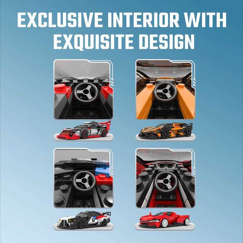 SEMBO Sports Car Assemblage Building Blocks MOC Racing Vehicle Technical Auto Models Car Construction Set For Boys Toys Gifts L251016