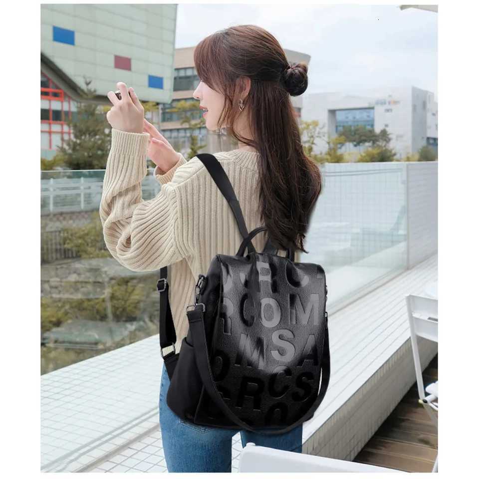 Womens fashion backpack large capacity antitheft travel womens bag high quality soft backpack the trend of womens bagT251016