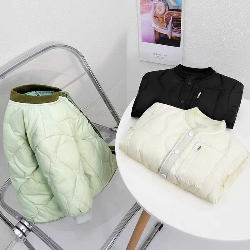 2025 New Childrens Jacket Stylish Color Blocked Warm Cotton Jacket Winter Baby Toddler Boys Girls Inner Top Chic Outerwear CoatT251016