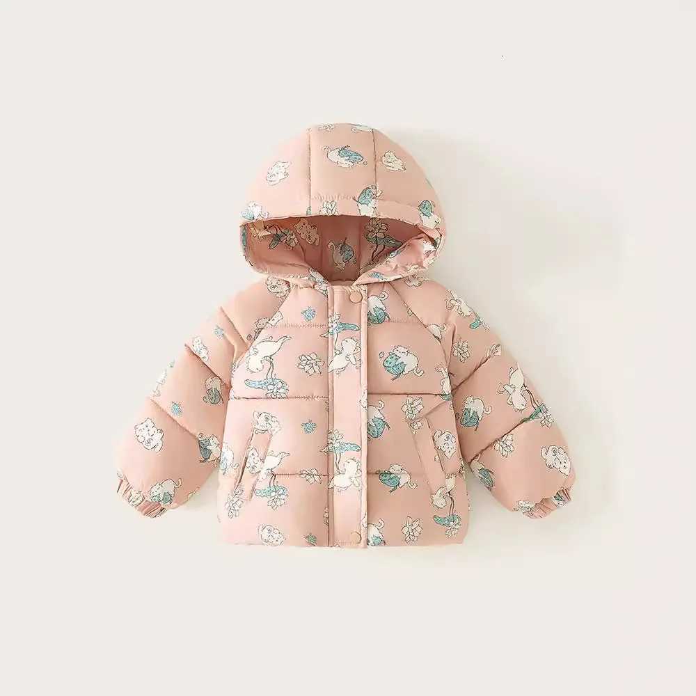 2024 New Boys and Girls Cotton Coat Fashion Children Plush Thick Cotton Jacket Winter Warm Hooded Coat for ChildrenT251016