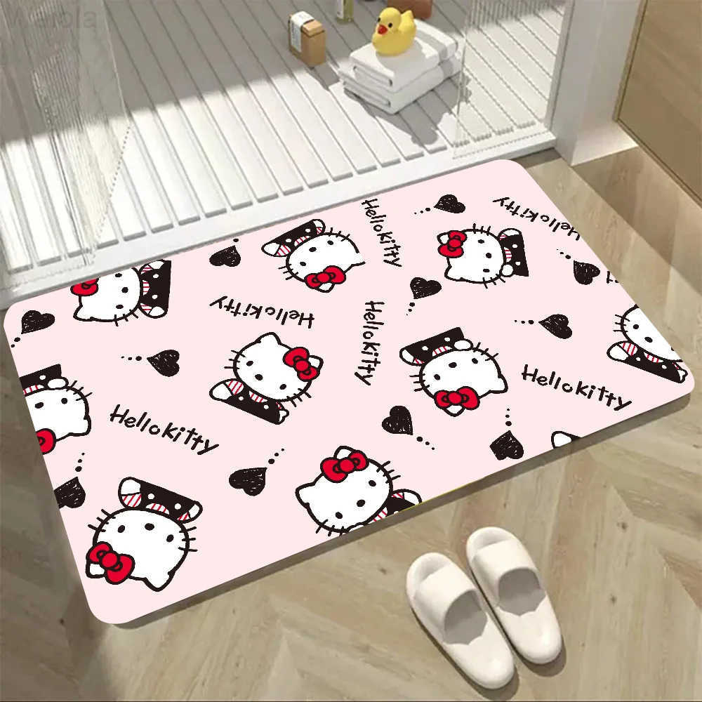 Sanrio Cute Cartoon Hello Kitty Floor Mat Doormats Home Carpet Foot Mat Bathroom Absorbent Mats AntiSlip Mats Home Decor Supplies L251016
