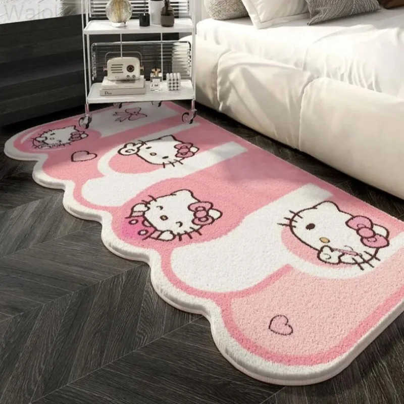 Sanrio Hot Hello Kitty Carpet Doormat Foot Mat Living Room Bedroom Bedside Household Decoration 40120Cm Kawaii Anime New Style L251016