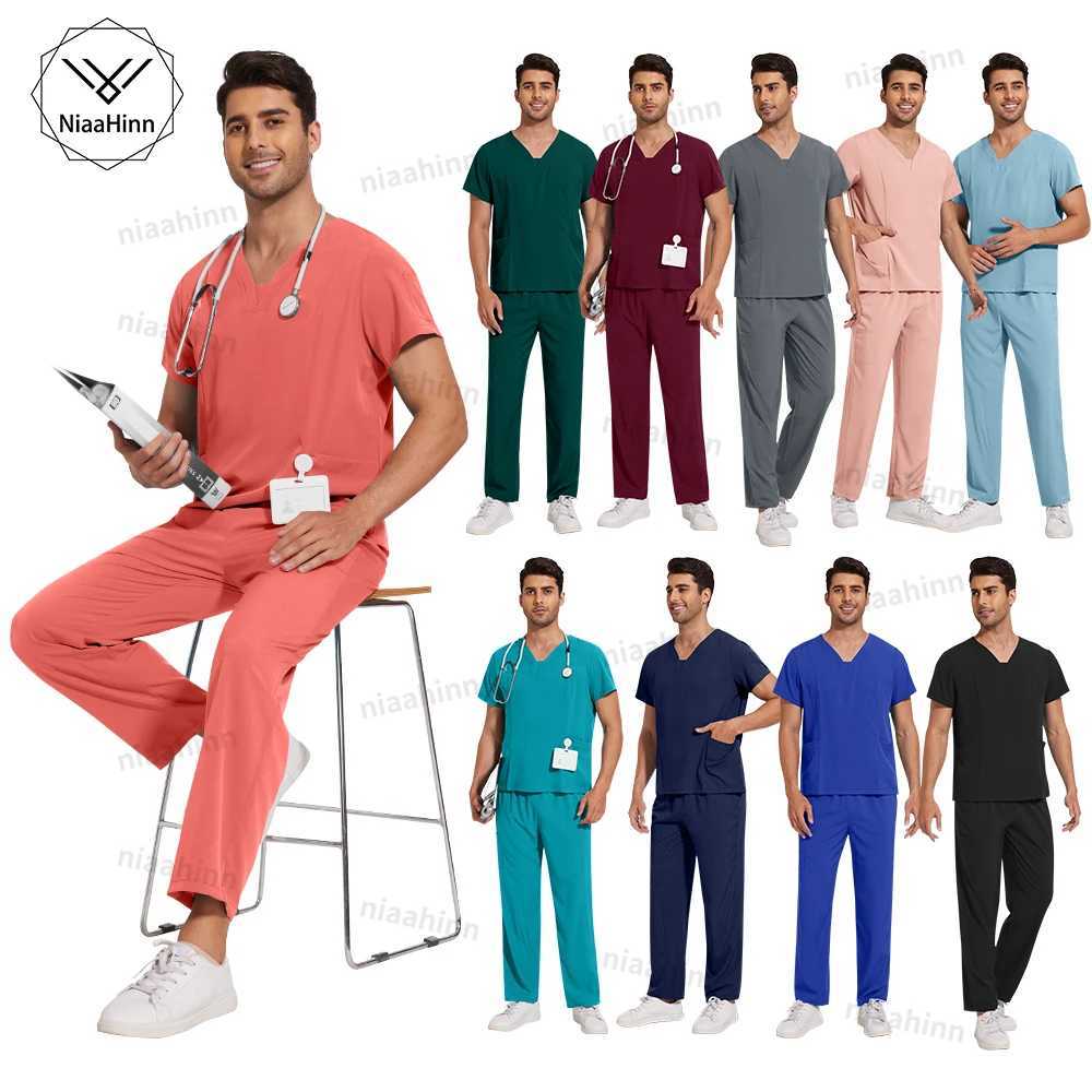 Scrubs Uniforms Sets Medical Scrub Stretch Suit Healthcare Nursing Articles Unisex Surgical Uniforms Woman Men Uniform X2510161