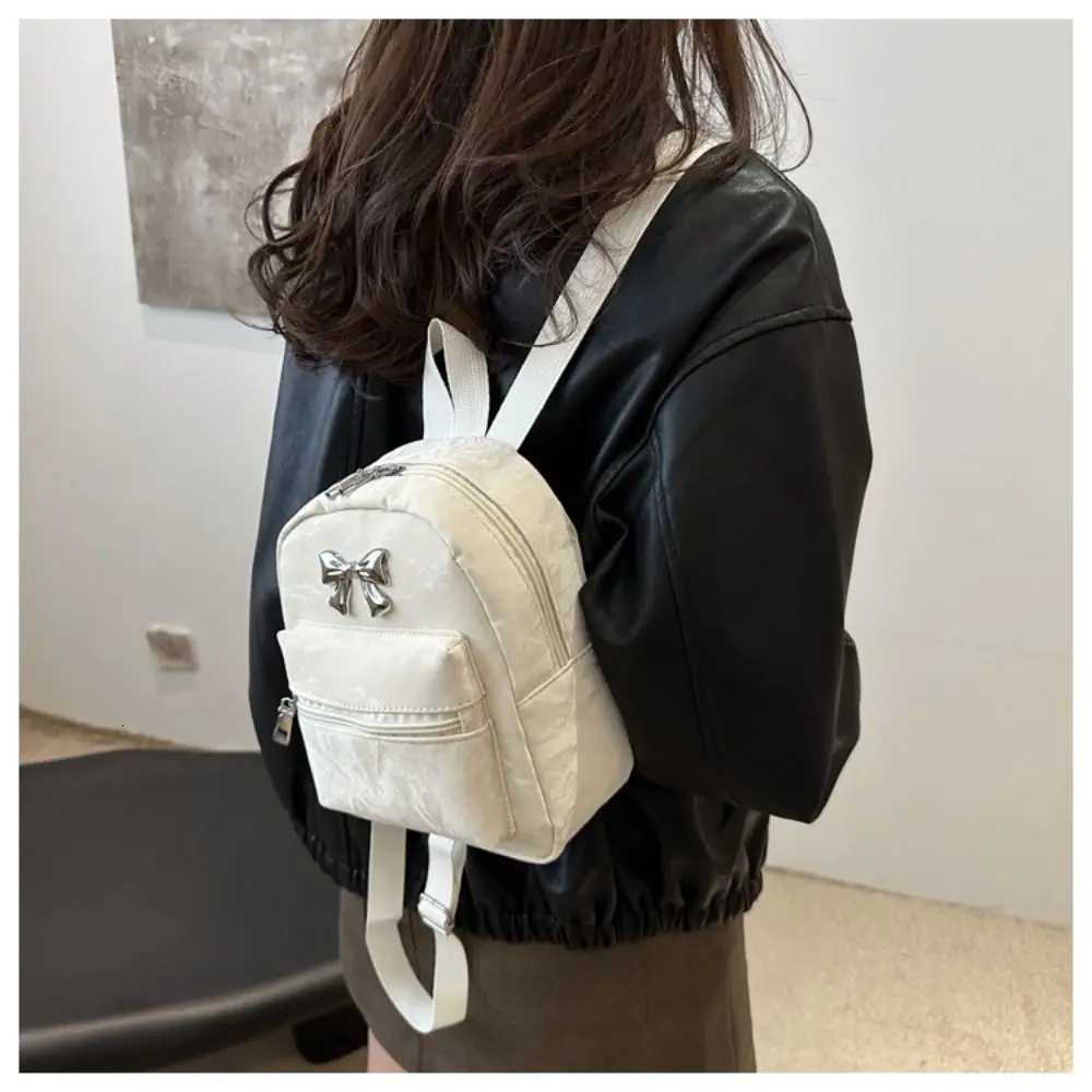 Fashion Cute Bow Womens Backpacks PU Leather Polyester Leather Bookbag Large Capacity Satchel BagsT251016