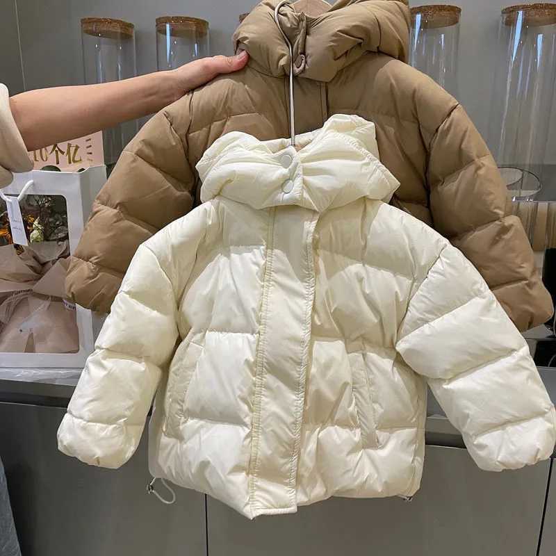 Childrens down jacket Autumn winter new childrens Korean hooded cotton jacket girls warm coat Super Soft And ComfortableT251016