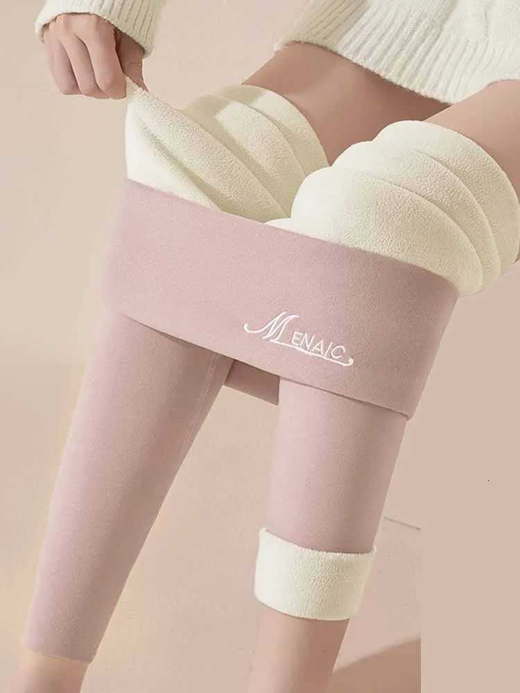 Winter Fleece Lined Leggings Women High Waist Velvet Keep Warm Pants Solid Comfortable Stretchy Thermal Tights Plus Size LegginsT251016