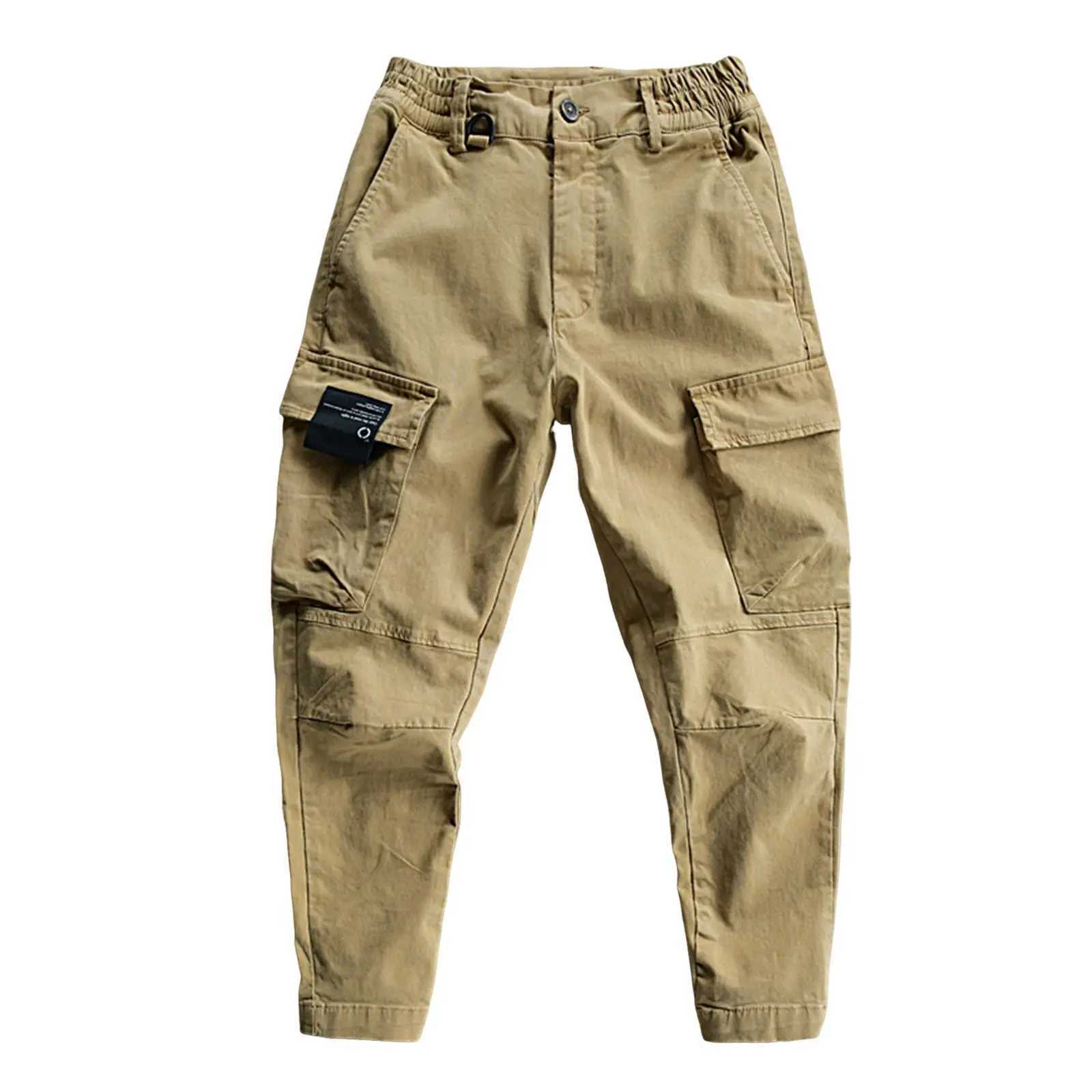 MenS Overalls Solid Color Elastic Waist And Small Foot Overalls On Both Sides Mens Sweat Pants With Back Pockets MenS Clothing J251203