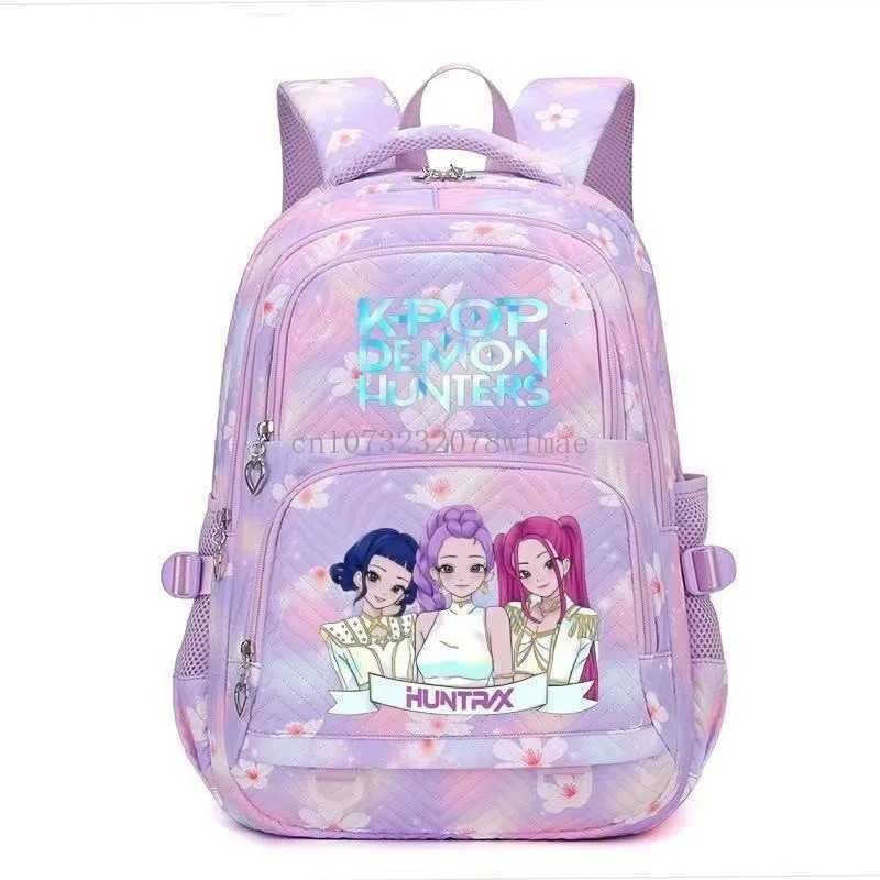Kpop Demon Hunters Backpack Cartoon Rumi Mira Zoey HUNTRX Saja Boys Print Schoolbag Large Capacity Student School Bas for GirlsW251015