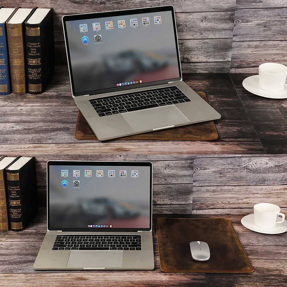 Laptop Bag For Macbook Pro Air M4 M3 M2 13 14 16 Case Leather Protective Cover Retro Notebook Sleeve Mouse Pad Gaming Mat DeskW251015