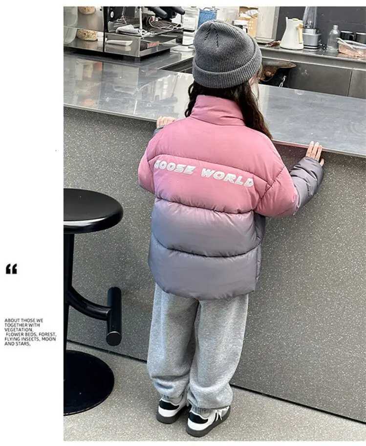 Girls Winter CottonPadded jJcket 2025 New Foreign Style 514 Year Girl Large Child Padded Jacket With StandUp CollarT251016