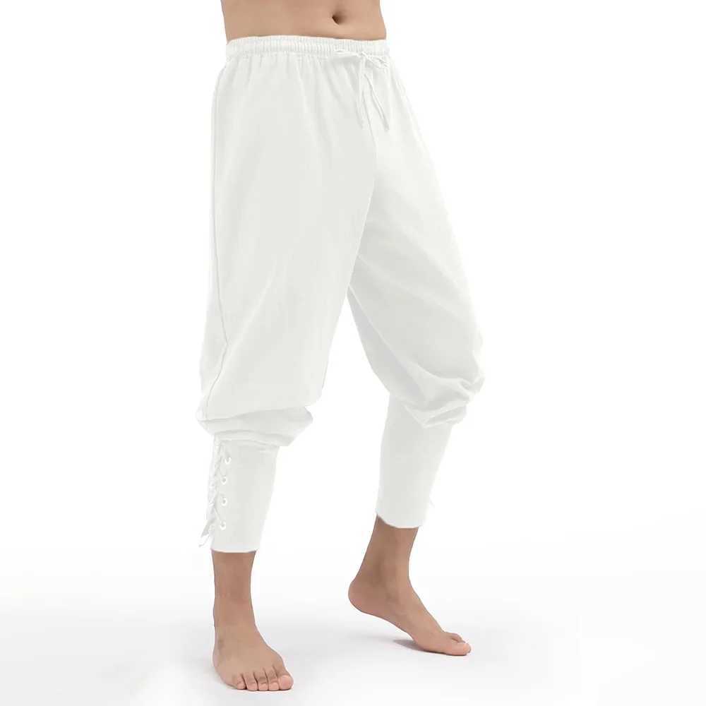 Mens Spring Summer Vintage Mens Medieval Viking Cotton Linen Trousers Halloween Fashion Vintage Mens Bottoms J251203