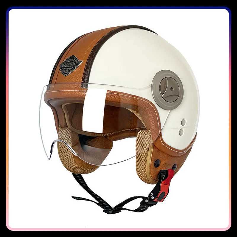 Open Face Motorcycle Helmet Vintage DOT Approved Retro Classic Jet Moto Helmet Men Women Open Half Helmet Unisex Casco Para Moto W251016