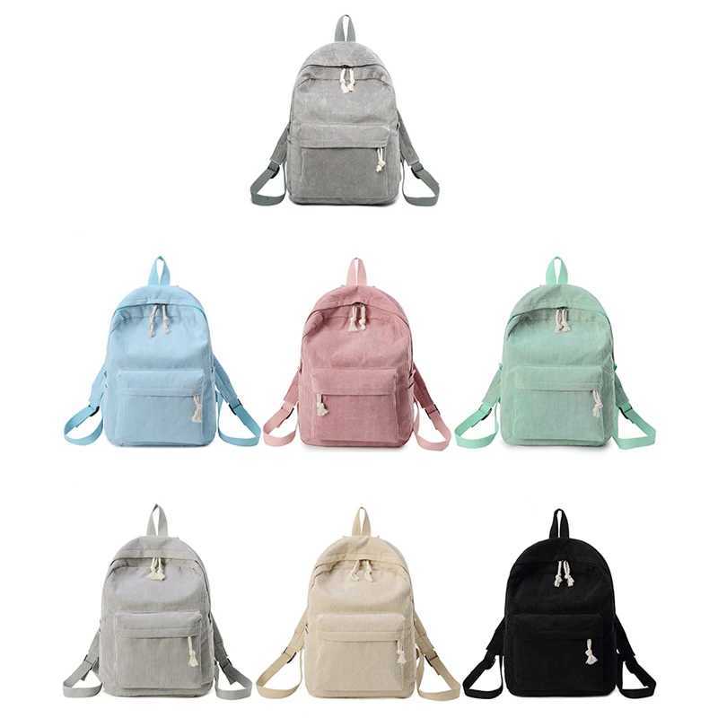 Beige School Backpack For Teenage Girls Pink Soft Fabric Backpack Female Striped Backpack For Women School BagT251016