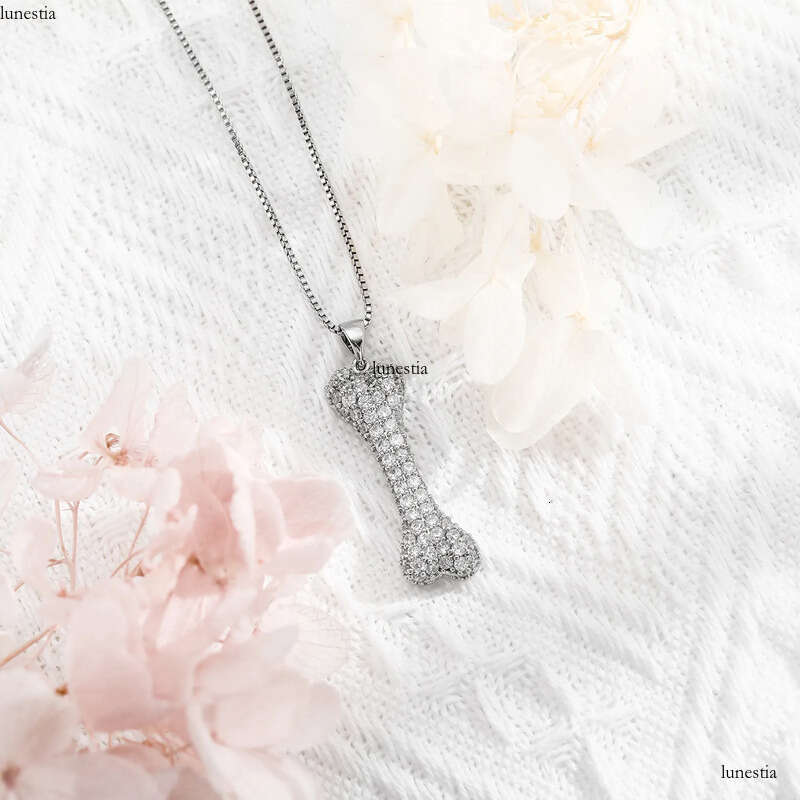 Mens Hip Hop Necklace Jewelry Sier Iced Out Bone Pendant Necklaces