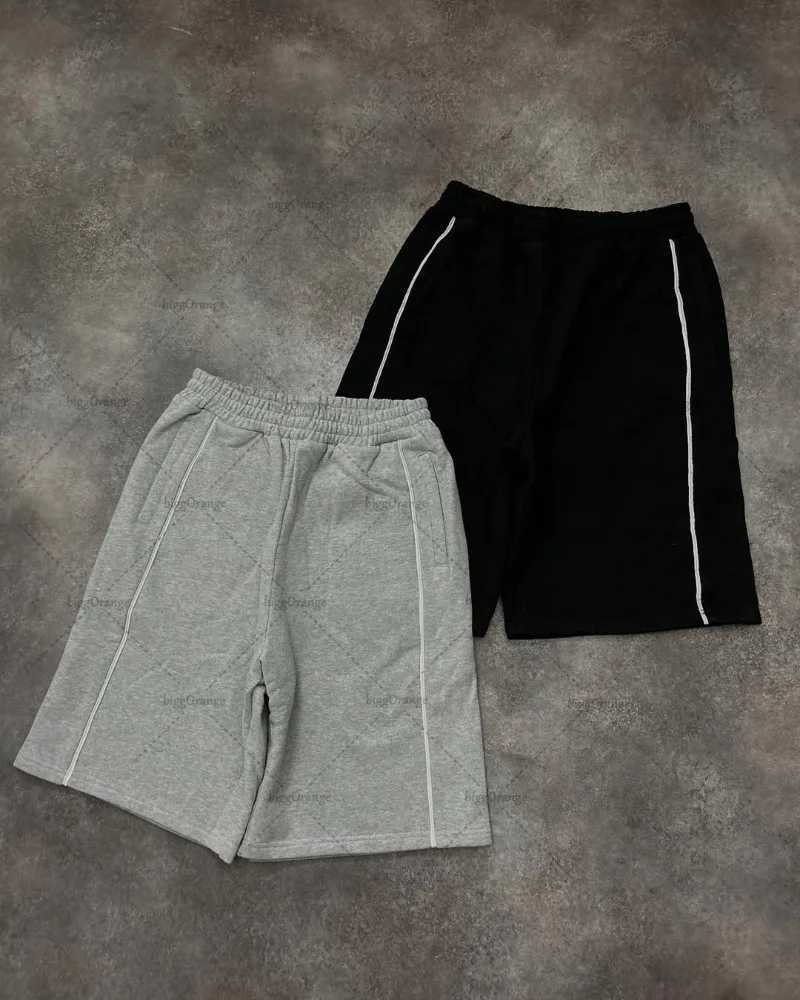 Fashion Retro Headband Striped Casual Loose Shorts Men New American Street Hiphop Fashion Oversized Straight Pants Women J251016