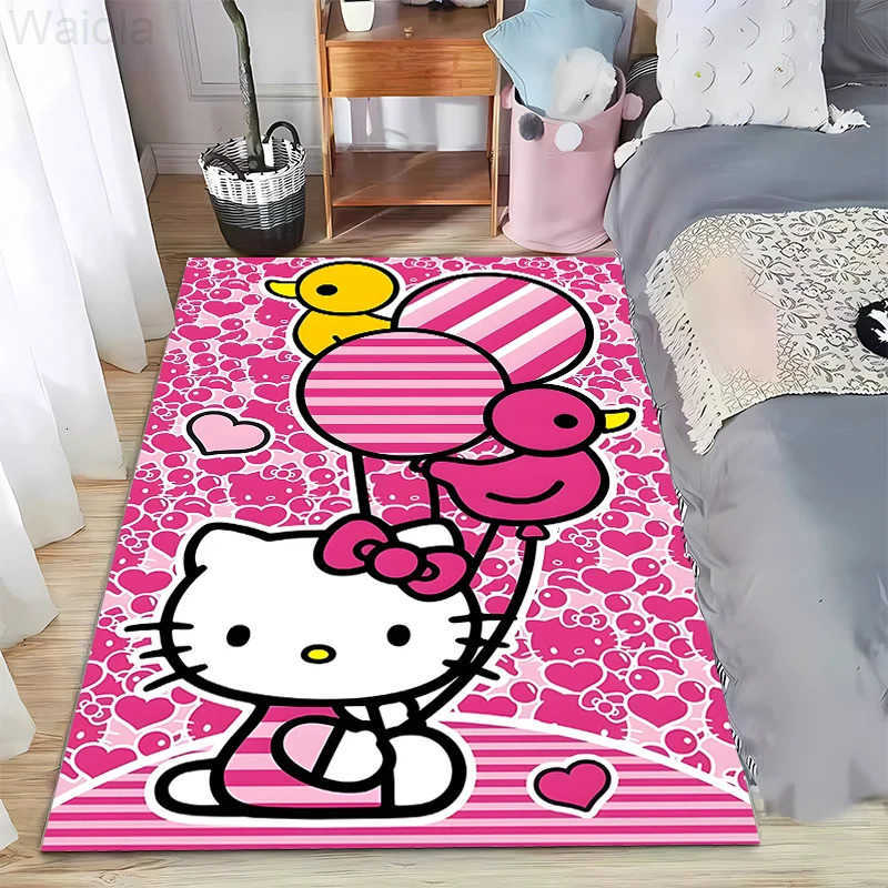 Sanrio Hello Kitty Cartoon Pattern Living Room Bedroom Carpet Bedside Floor Mat 15 Size Kids Room Cloakroom Play Mat Area Rug L251016