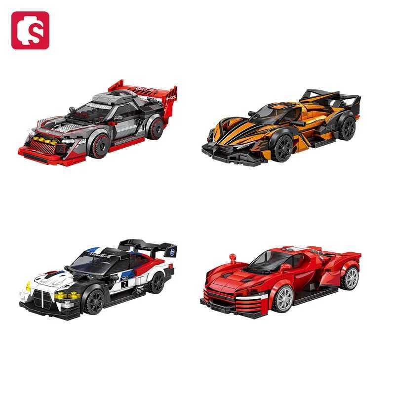 SEMBO Sports Car Assemblage Building Blocks MOC Racing Vehicle Technical Auto Models Car Construction Set For Boys Toys Gifts L251016