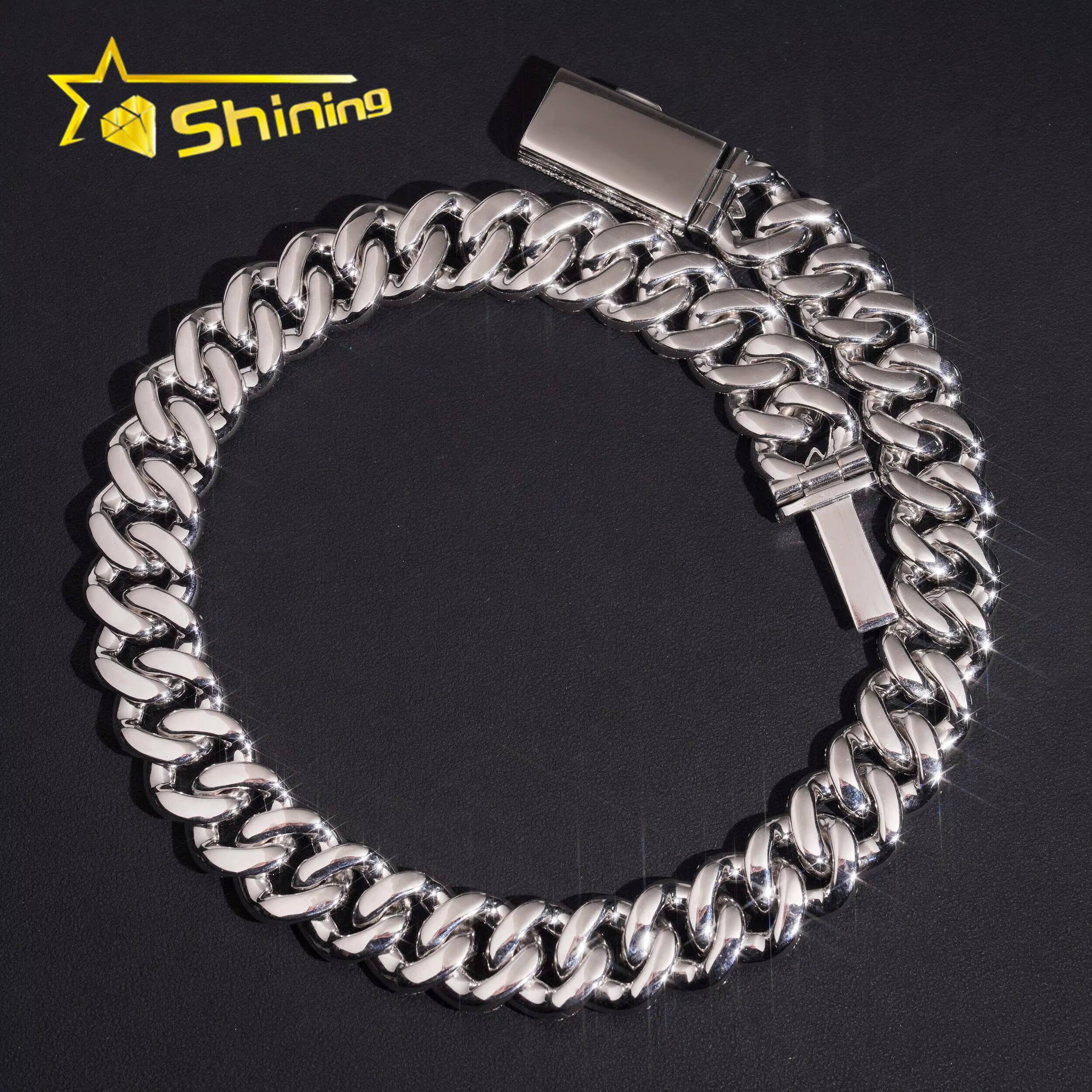 IGI Certificated Fancy Cut Moissnaite 20mm Necklace Iced Out Pass Diamond Test 925 Silver Hip Hop Luxury Cuban Link Chain designer