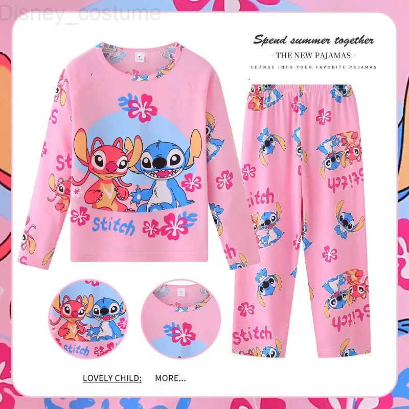 Disney Stitch Children Pajama Sets Suitable Comfortable Soft Print Kids Night Clothe Set Colorful Causal Homewear Autumn Winter H251016