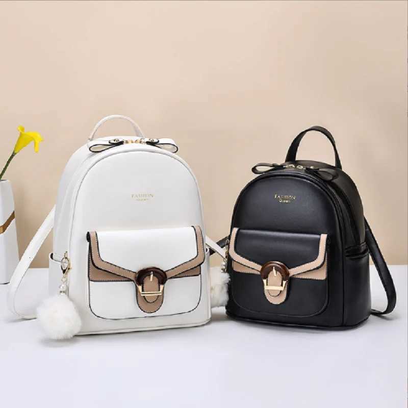 Luxury Womens Korean Fashion Large Capacity Travel Backpacks High Quality Leather Shoulder Bags Student School Bag BackpackT251016