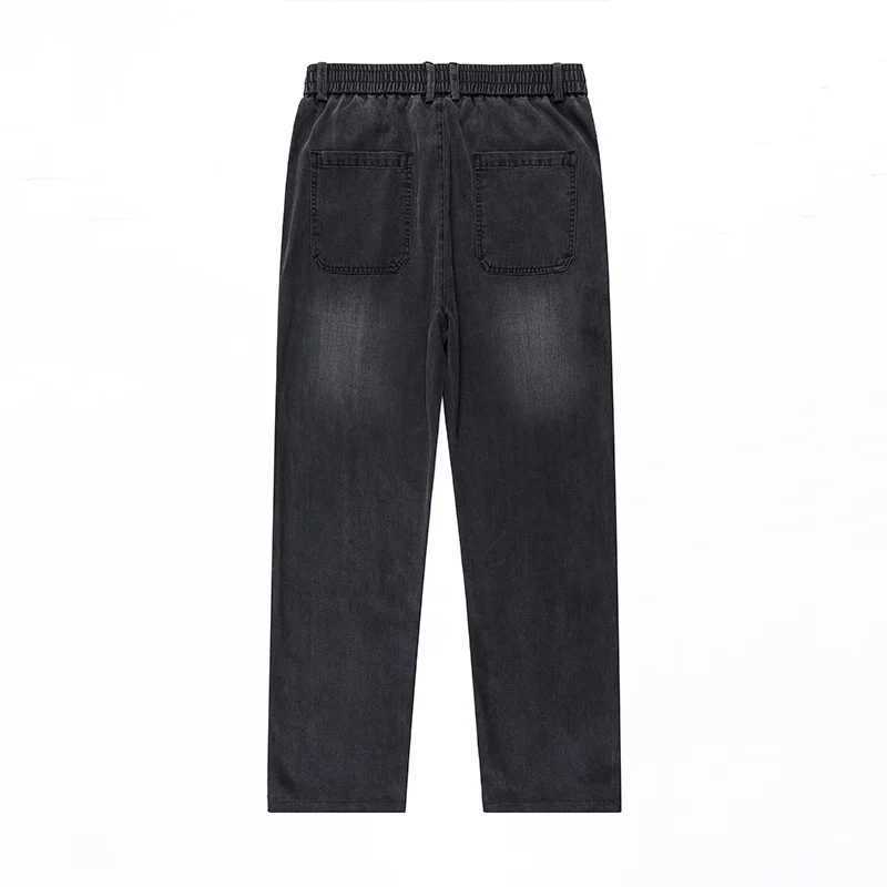 Mens Thin Lyocell Loose Straight Denim Jeans 2025 Summer Autumn Stretch Waist Comfortable Breathable Casual Pants Plus Size 38 J251016