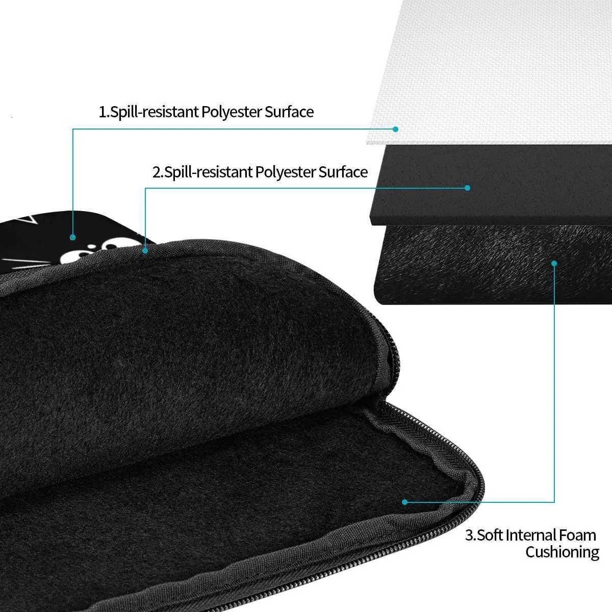 Cute Black Cat Pattern Notebook Laptop Bag Case Pouch 10 12 13 15 17 Inch For Macbook Air Pro Tablet Shockproof Case BagW251015