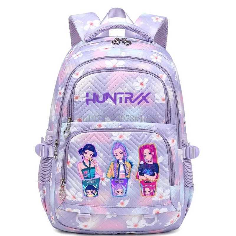 Kpop Demon Hunters Backpack Cartoon Rumi Mira Zoey HUNTRX Saja Boys Print Schoolbag Large Capacity Student School Bas for GirlsW251015