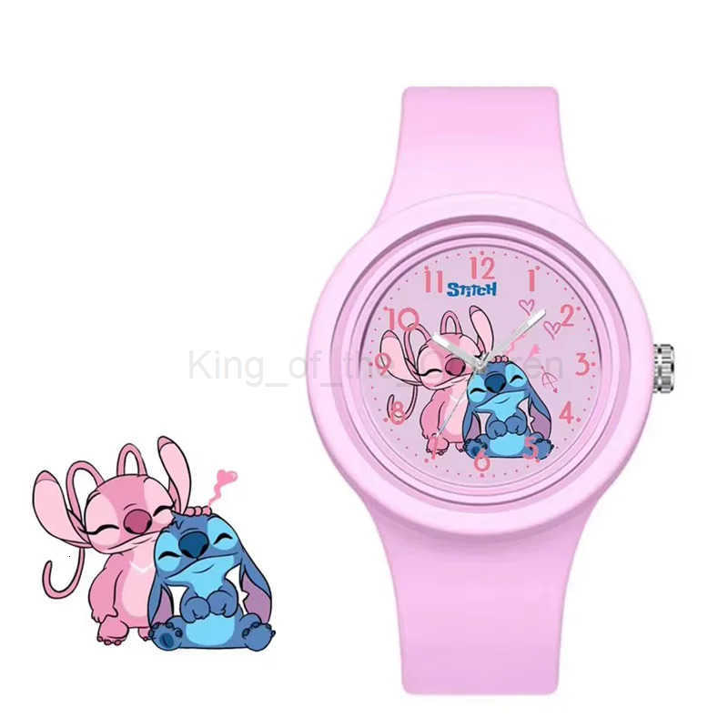 Disney New Stitch Children Watches for Girls Silicone Strap Round Quartz Kids Watch Boys Student Clock Gift Toys Para Ninos H251016
