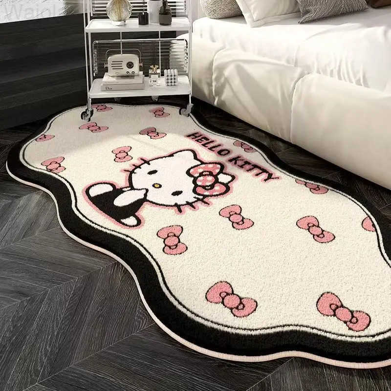 Sanrio Hot Hello Kitty Carpet Foot Mat Bedroom Floor Mat 12050Cm Room Bedroom Living Room Decoration Household Kawaii Anime New L2510161