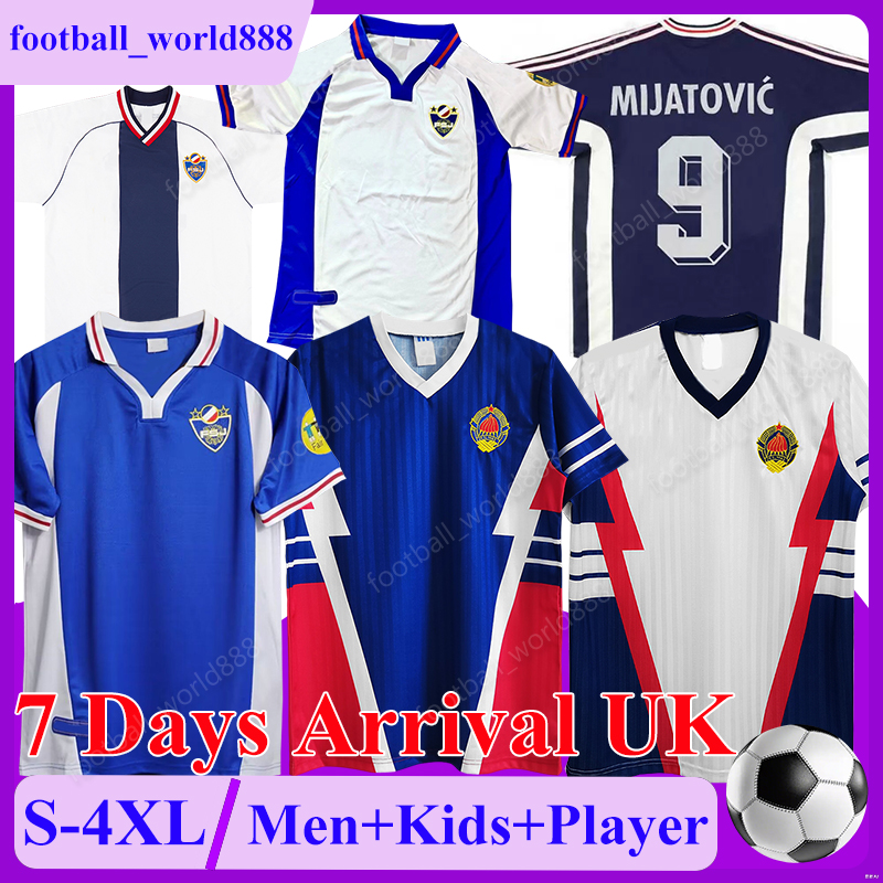1990 Retro Yugoslavia Soccer Jerseys JUGOVIC MIJATOVIC STOJKOVIC 1998 99 Football Shirts MIHAJLOVIC MILOSEVIC 2000 football kits STANKOVIC Men Kids Kit Socks Sets