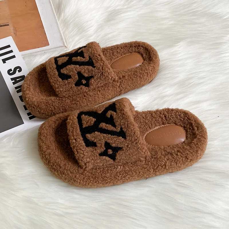 Womens Fi Plush Shoes 2025 Autumn New Outdoor N Slip Cott Slippers Comfortable Height Increase Platform Casual ShoesXJ251016