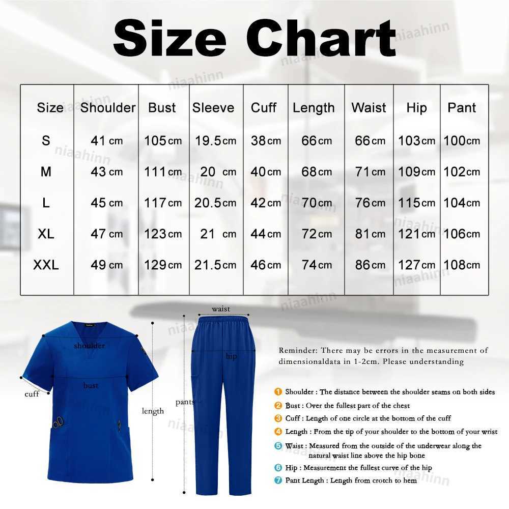 Scrubs Uniforms Sets Medical Scrub Stretch Suit Healthcare Nursing Articles Unisex Surgical Uniforms Woman Men Uniform X2510161