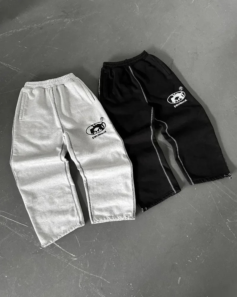 Man Y2k Pants Joggers Men Streetwear Embroidered Pink Long Sweatpants Cargo Clothing Casual Trousers American Harajuku 251016