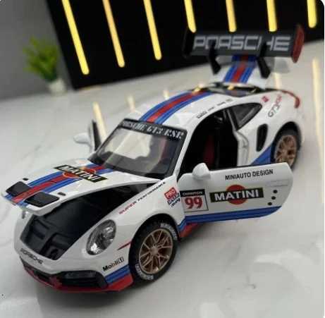 Diecast 132 Porsche 911 997 GT3 RSR Alloy Model Car Miniature Metal Supercar Pullback Vehicle Children Gift for Boys Kid Hottoy W251016