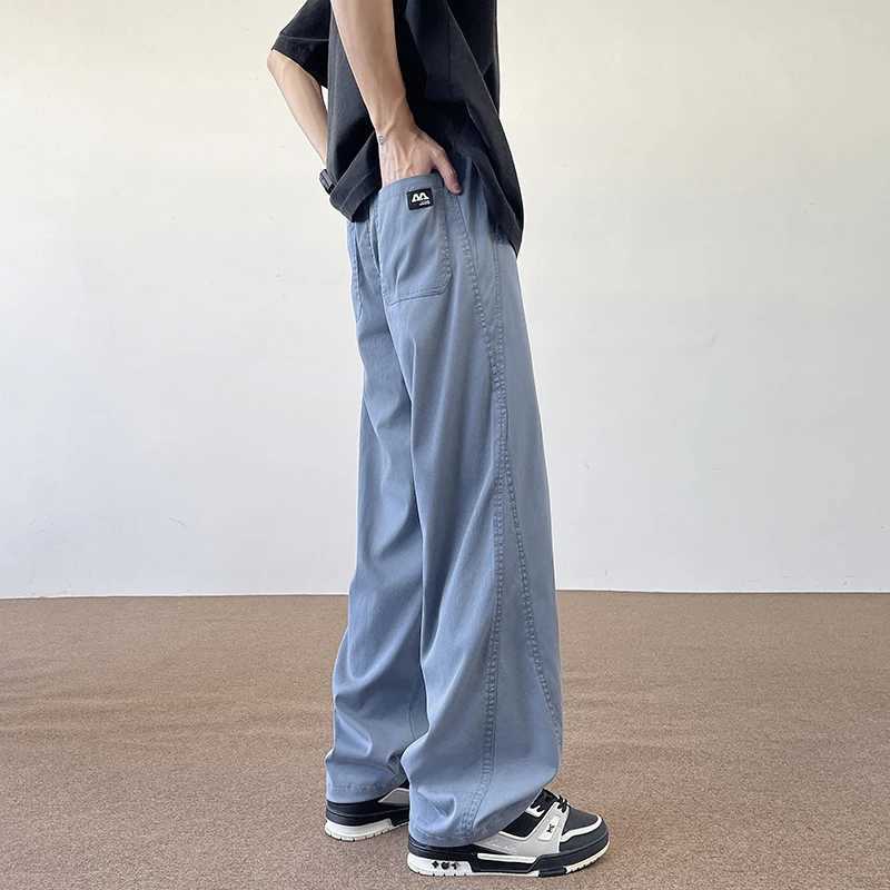 Summer Ice Silk Breathable 195cm Tall Man Pants Extralong Trouser Length 115 Elastic Waist Straightleg Sportswear Casual Pants J251203