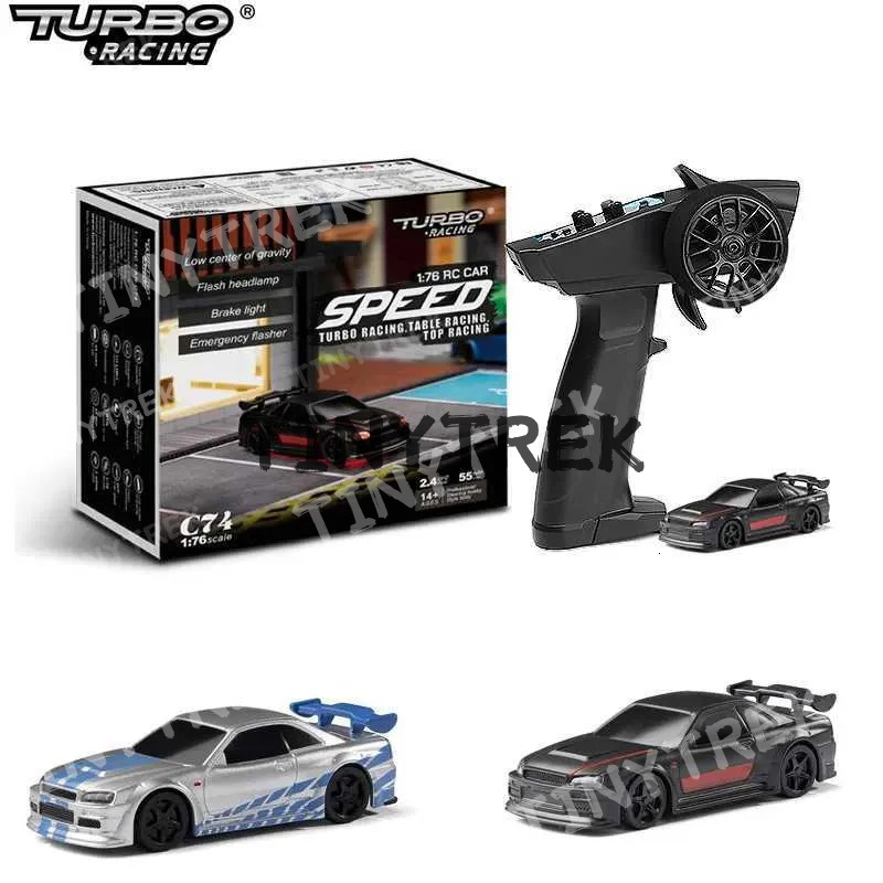 Electric/Rc Turbo Racing 4Ch 2.4Ghz 1 76 C74 RC Sports Car RTR Dwe76 Kit Mini Full Scale Remote Control Toy Suitable For Children And Adults T240604