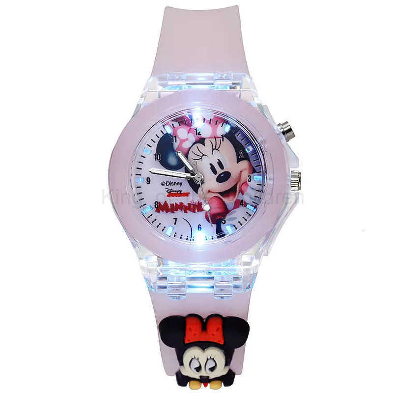 Disney Mickey Mouse Children Quartz Watch Anime Silicone Strap Flash Light Boy Girl Watch Cartoon Cute Boy Girl Quartz Clock H251016 - view 5
