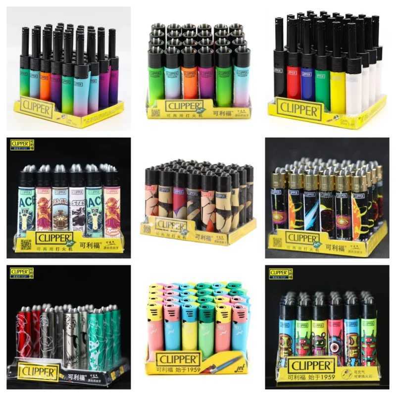 CLIPPER Grinding Wheel Original Butane Gas Lighter Interesting Personality Pattern Refillable Lighters Use Collection 24 pieces C2510166