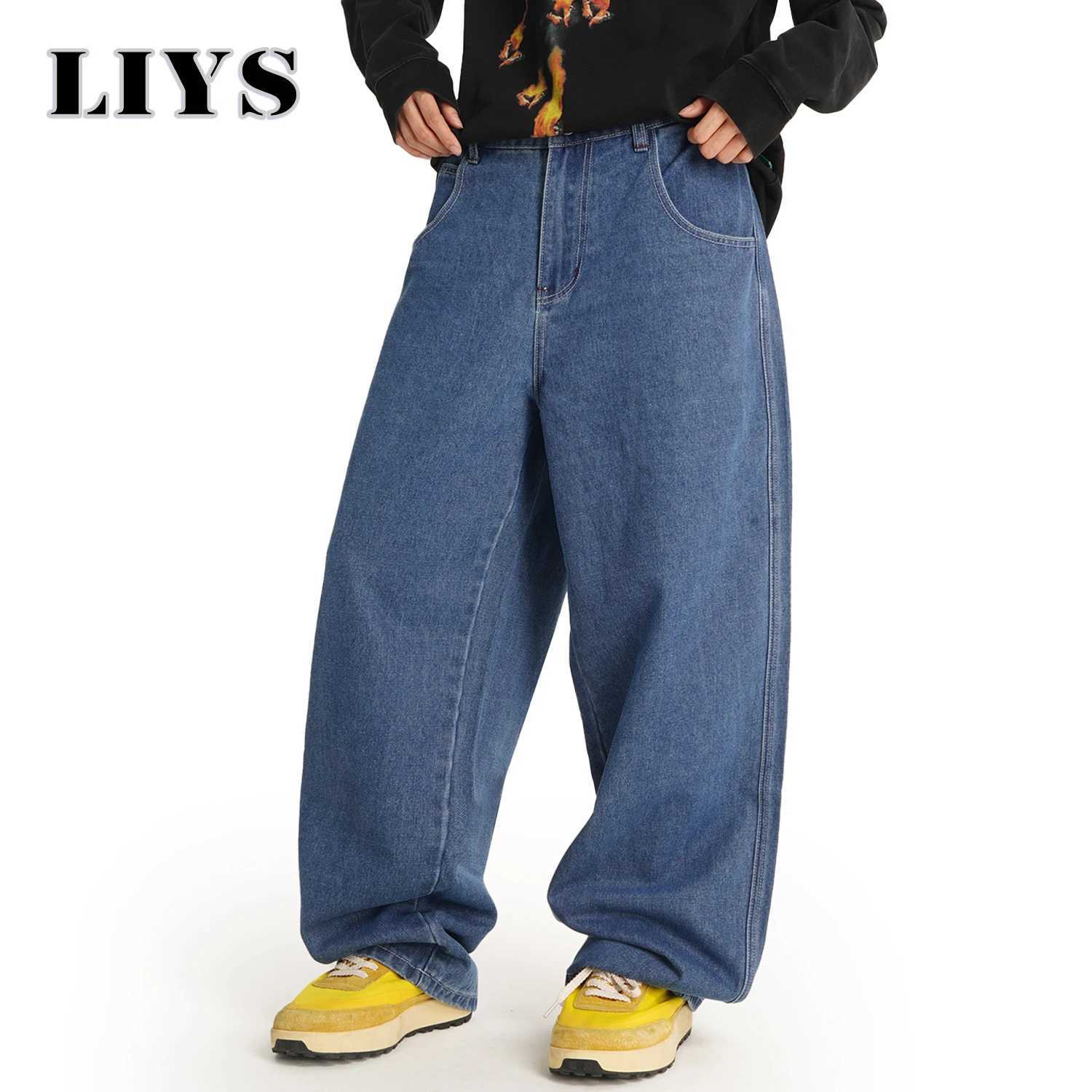 American Retro Mens Loose Wide Leg Skateboard Jeans Korean Version Street Personality Skateboard Skull Print Baggy Denim Pants J251016