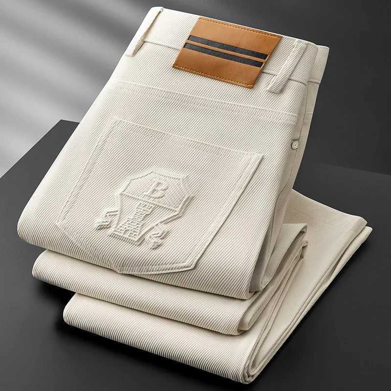 Luxurious Summer Ice Silk Texture Diagonal Casual Pants Mens Business Simple Solid Color Slim Fit Small Foot Straight Long Pant J251016