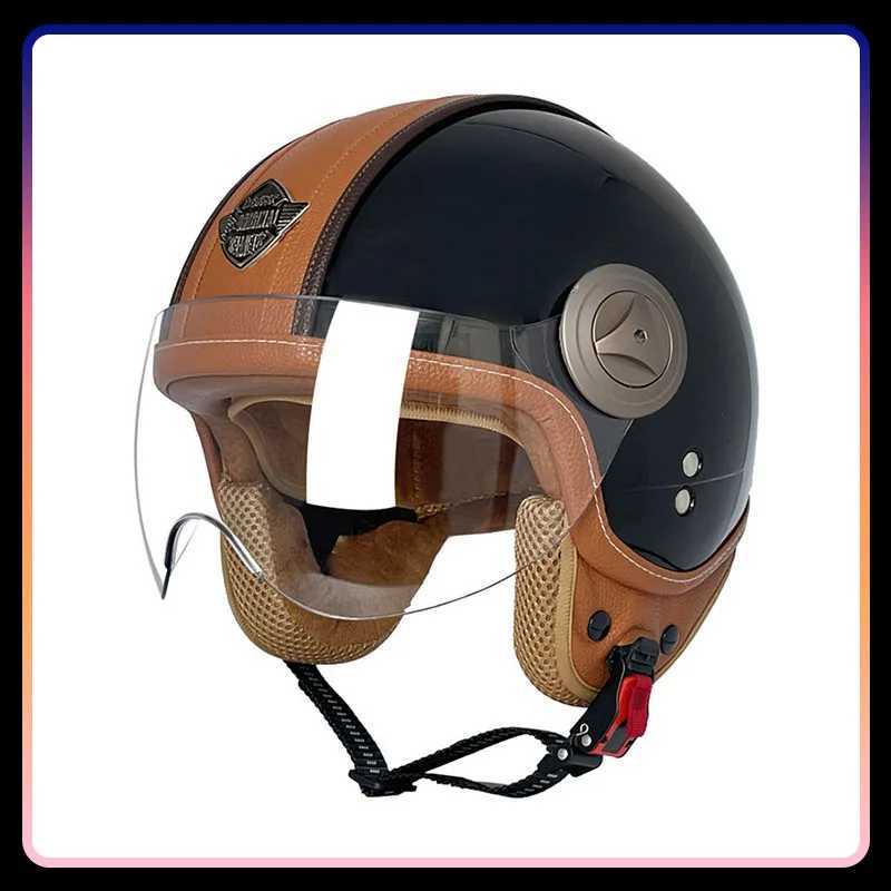 Open Face Motorcycle Helmet Vintage DOT Approved Retro Classic Jet Moto Helmet Men Women Open Half Helmet Unisex Casco Para Moto W251016