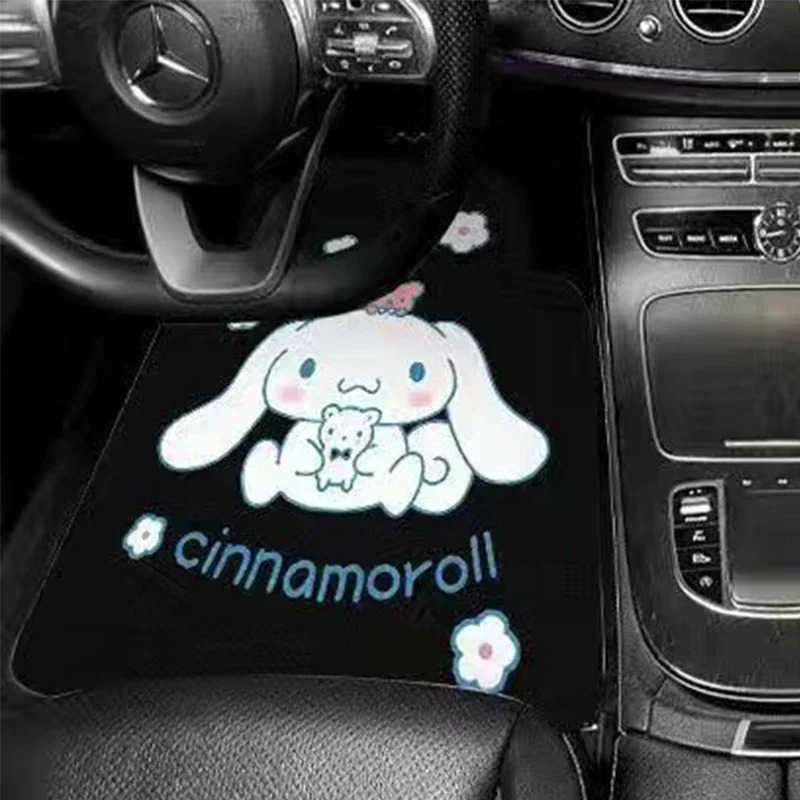 Sanrio 2pcs Kawaii Hello Kitty Car Floor Mats Kuromi Cinnamoroll Anime Cartoon Sweet Fashion Exquisite Universal Decoration Mats L251016