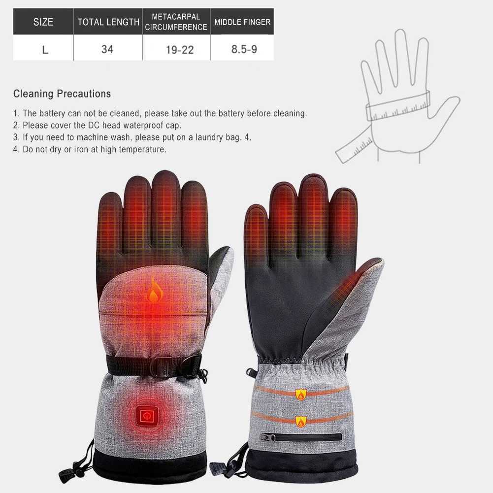 1Pair Cold Weather Heating Gloves Thermal Electric AntiSlip Waterproof Rechargeable for Outdoor Climbing Hiking Skiing Cycling J251106
