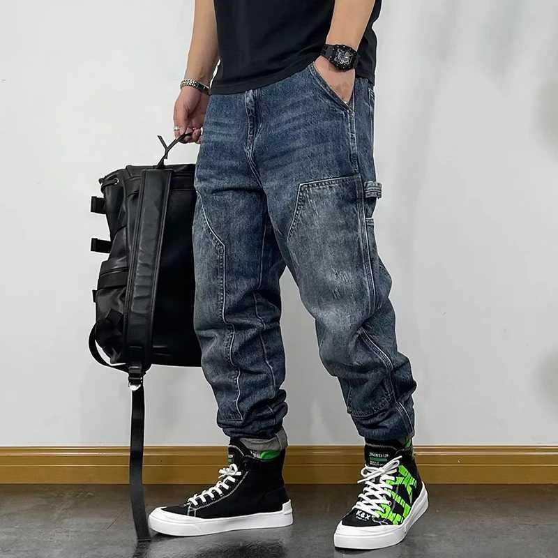 Autumn Mens Jeans With Multiple Pockets Workwear Pants Leg Pants Retro Straight Leg Pants Casual Pants J251016