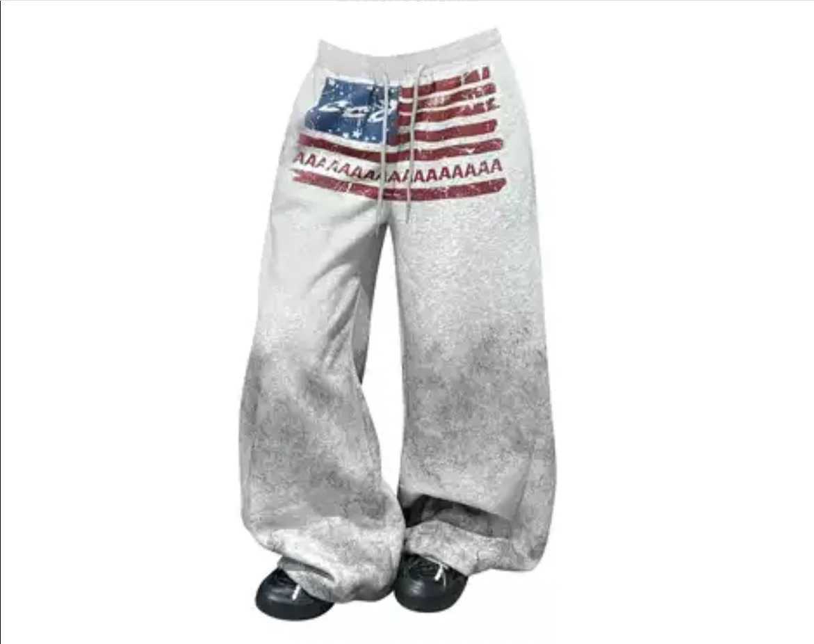 Autumn and Winter Patten Printed Pants Y2K Vintage Baggy Streetwear Straight Sportpant High Waist Casual Jogging Sweatpants J251203