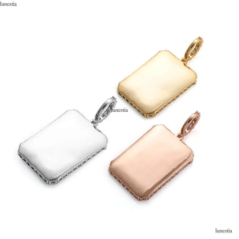 Custom Photos Necklace Fashion Gold Plated Square Memory Iced Out Pendant Mens Hip Hop Necklaces Jewelry
