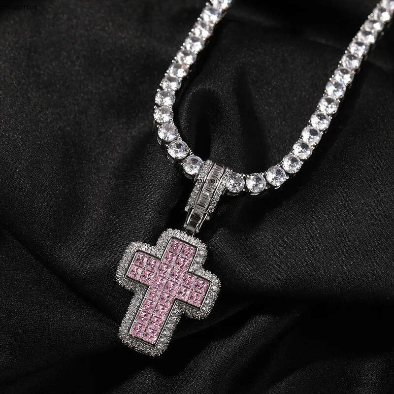 Iced Out Cross Pendant Gold Sier Hip Hop Necklace Jewelry For Men