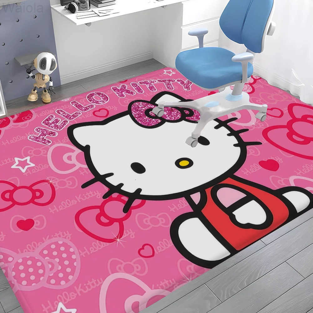 Sanrio Hello KKitty Floor Mat INS Style Soft Bedroom Floor House Laundry Room Mat Antiskid Household Carpets L251016